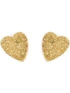 Yves Saint Laurent Vintage Heart Clip-on Earrings, Women's, Metallic