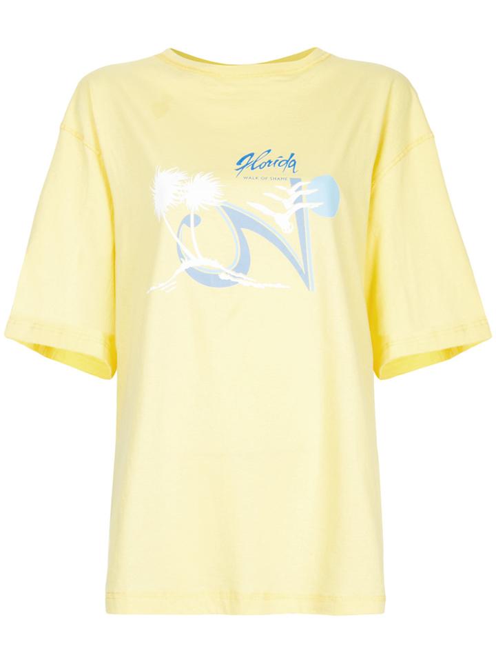 Walk Of Shame Printed Florida T-shirt - Yellow & Orange