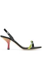 Marco De Vincenzo Gem Bow Detail Slingback Sandals - Black