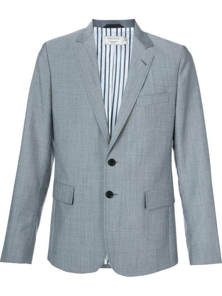 Maison Kitsuné Two Button Blazer, Men's, Size: 50, Grey, Wool/merino