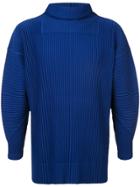 Homme Plissé Issey Miyake Micro-pleated Rollneck Sweater - Blue