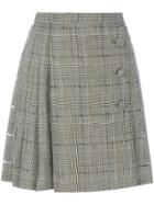 Versace Vintage Prince Of Wales Pleated Skirt - Grey