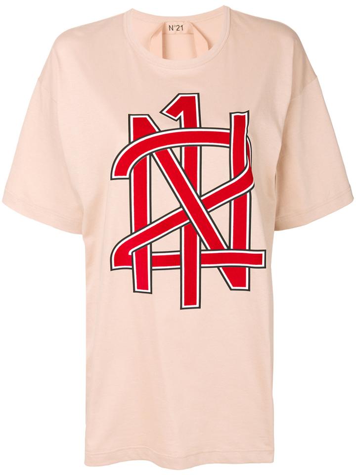No21 Printed Boyfriend T-shirt - Pink & Purple