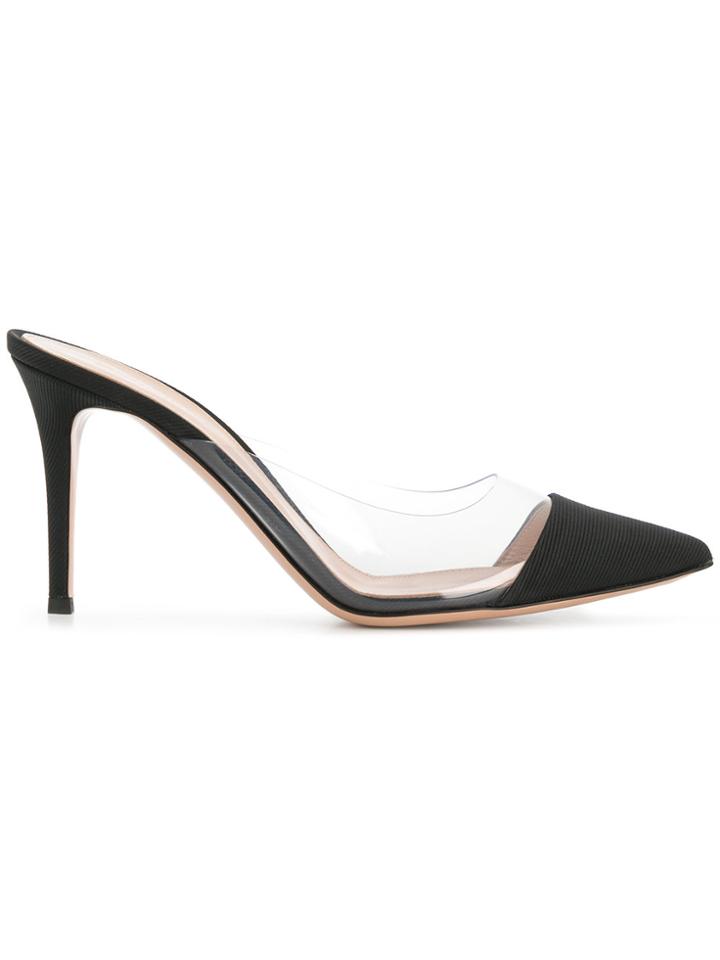 Gianvito Rossi Transparent Panel Mules - Black