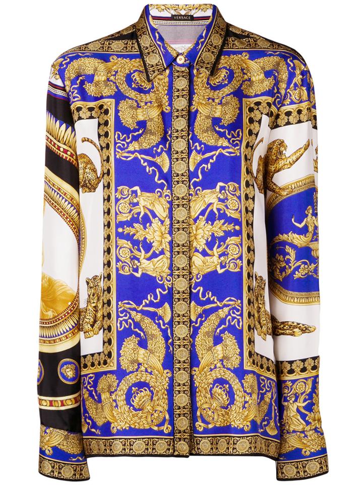 Versace Signature Print Shirt - Blue