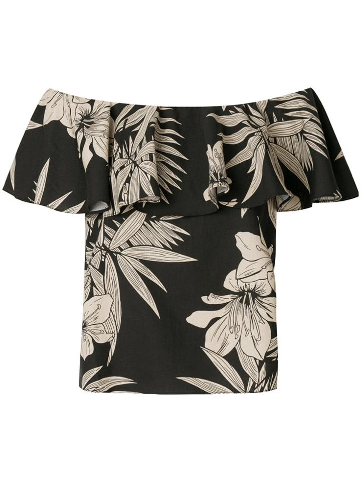 Polo Ralph Lauren Floral Off-the-shoulder Blouse - Black