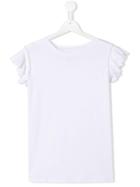 Douuod Kids Teen Ruffle Sleeve T-shirt - White