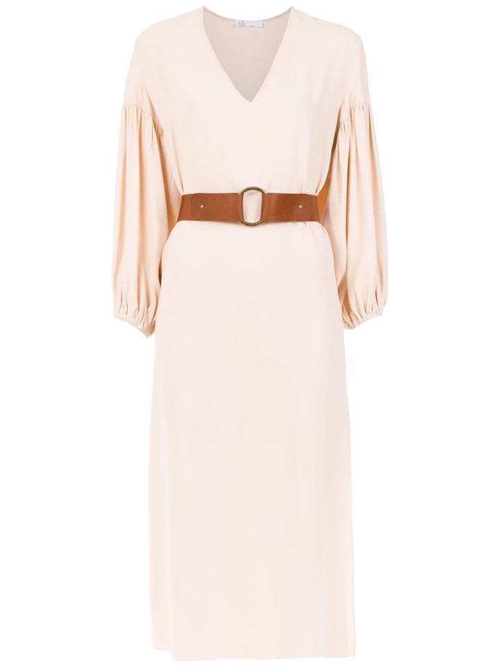 Nk Belted Midi Dress - Pink