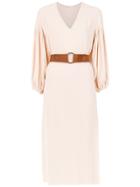 Nk Belted Midi Dress - Pink