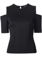 Yigal Azrouel Cold-shoulder Scuba Top, Women's, Size: 4, Black, Polyester/spandex/elastane
