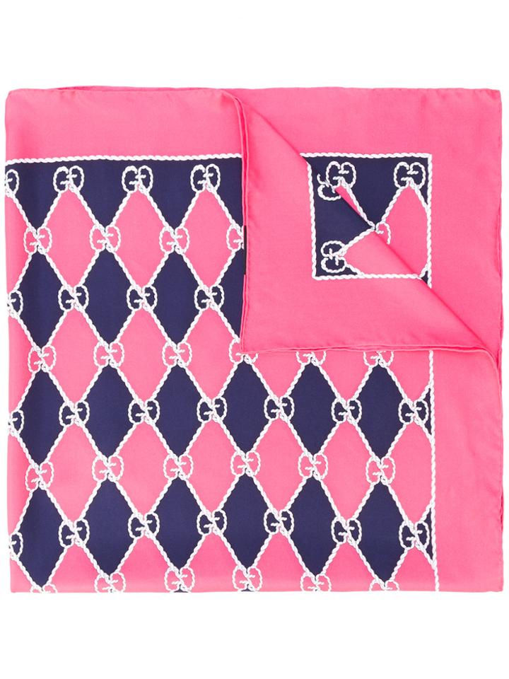 Gucci Gg Supreme Scarf - Pink & Purple