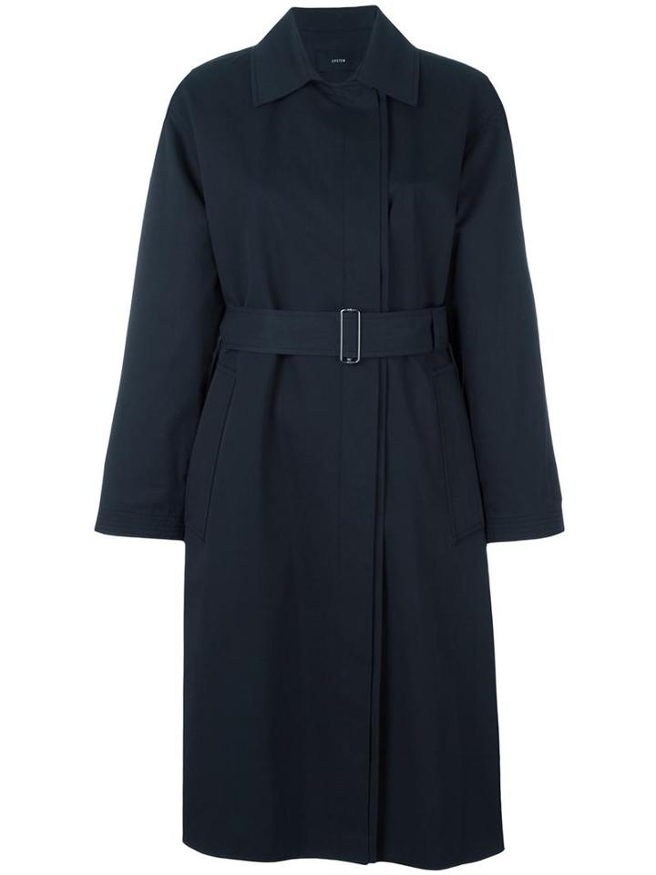 System Classic Trench Coat, Women's, Size: Small, Blue, Cotton