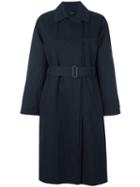 System Classic Trench Coat, Women's, Size: Small, Blue, Cotton