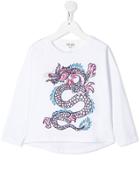 Kenzo Kids Teen Embroidered Japanese Dragon Sweatshirt - White