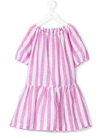 Little Bear - Striped Flared Dress - Kids - Linen/flax - 4 Yrs, White