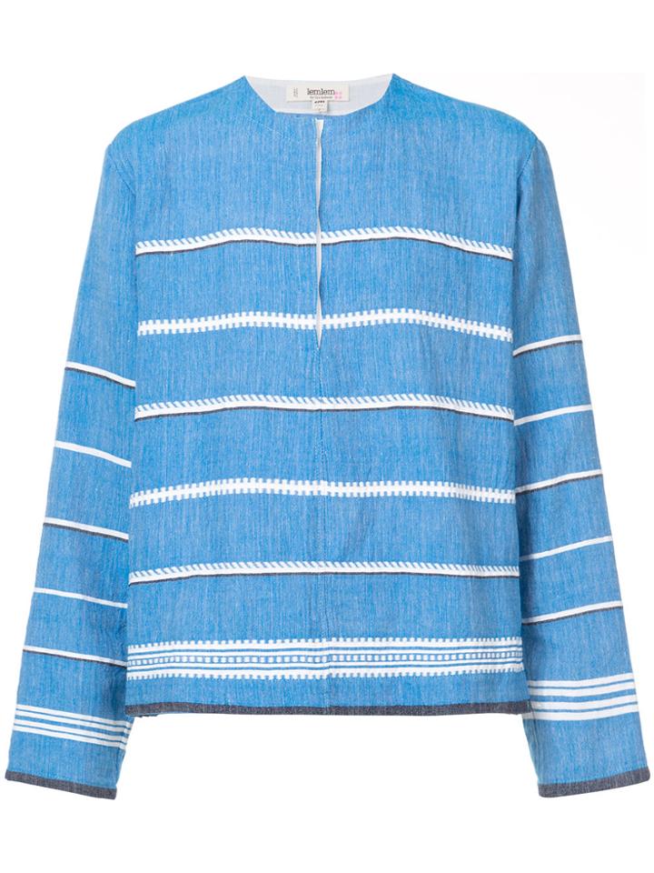 Lemlem Striped Longsleeve Pullover - Blue