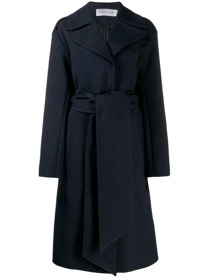 Victoria Victoria Beckham Belted Mid-length Coat - Blue