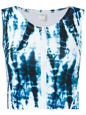 Blue Man Print Crop Top