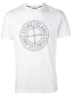 Stone Island Logo Print T-shirt, Men's, Size: Small, White, Cotton