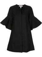 Estnation Flared Button Up Coat - Black