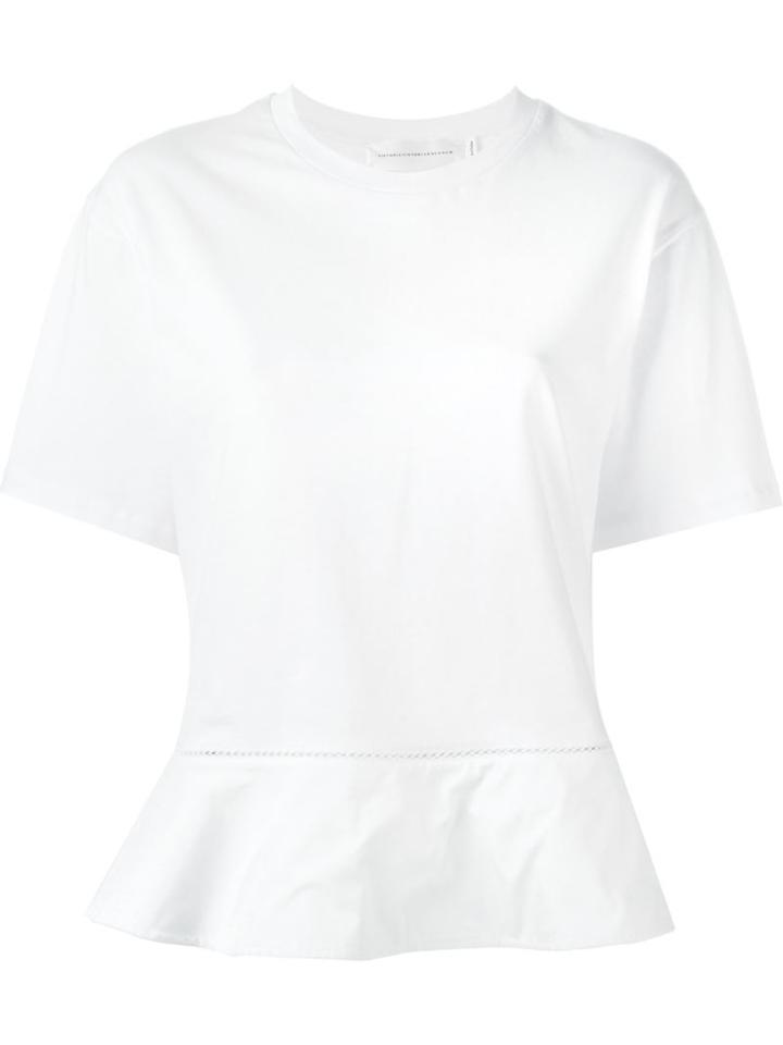 Victoria Victoria Beckham Peplum T-shirt, Women's, Size: L, White, Cotton