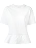 Victoria Victoria Beckham Peplum T-shirt, Women's, Size: L, White, Cotton