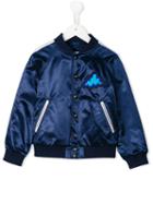 Burberry Kids Buttoned Bomber Jacket, Boy's, Size: 8 Yrs, Blue