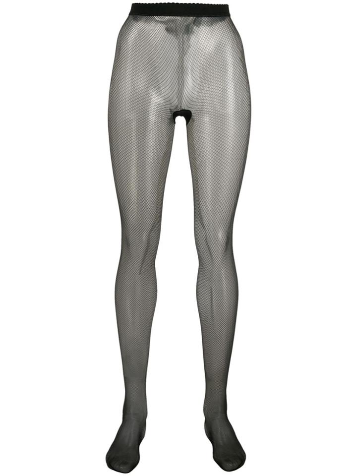 Wolford Twenties Mesh Tights - Black