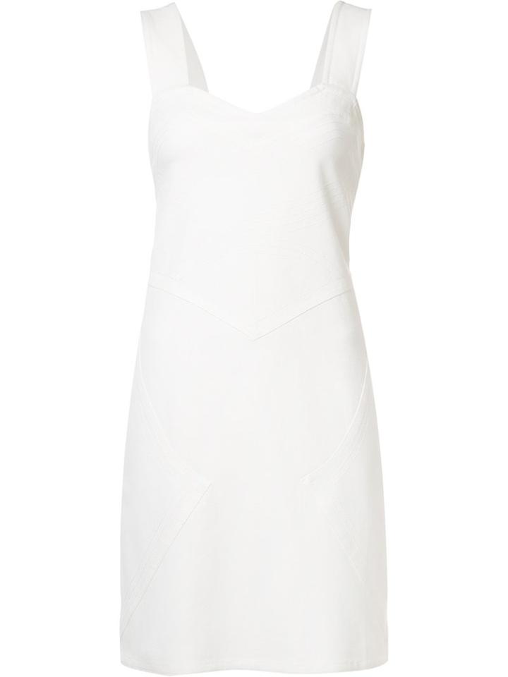 Derek Lam 10 Crosby Flared Dress, Size: 0, White, Cotton/elastodiene