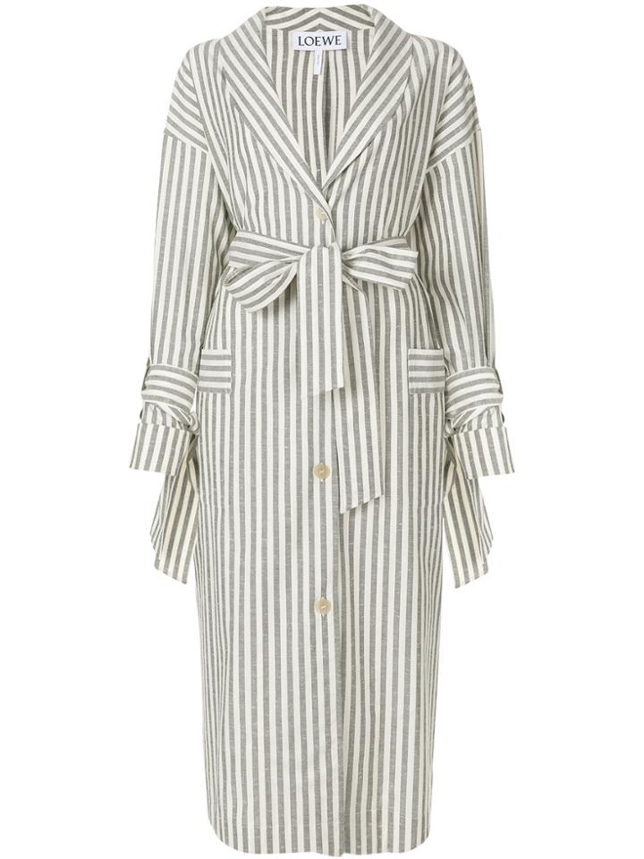 Loewe Striped Trench Coat - Grey