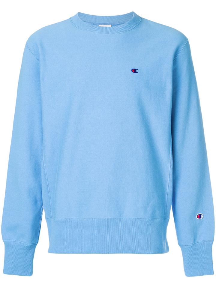 Champion Chest Logo Embroidery Sweatshirt - Blue