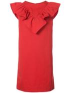 Atlantique Ascoli Frill Trim Dress - Red