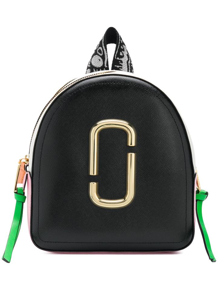Marc Jacobs Branded Color Blocked Backpack - Black