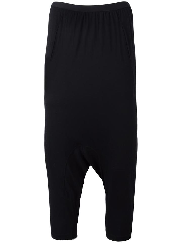 Rick Owens Lilies Drop-crotch Cropped Trousers, Women's, Size: 40, Black, Silk/cashmere