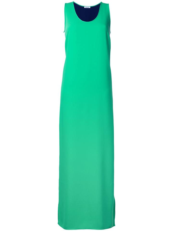 P.a.r.o.s.h. Contrast Long Dress, Women's, Green, Polyester