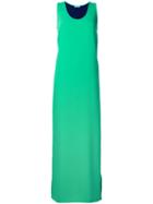 P.a.r.o.s.h. Contrast Long Dress, Women's, Green, Polyester
