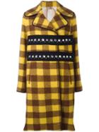 No21 Checked Embellished Coat, Women's, Size: 38, Brown, Polyamide/spandex/elastane/viscose/virgin Wool