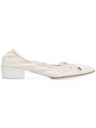Nina Ricci Square Toe Heeled Ballerinas - White