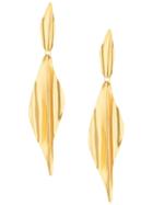 Mercedes Salazar Long Textured Earrings - Gold