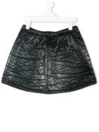 Andorine Textured Patent Mini Skirt - Black