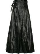 Julia Davidian Crease Effect High Waist Skirt - Black