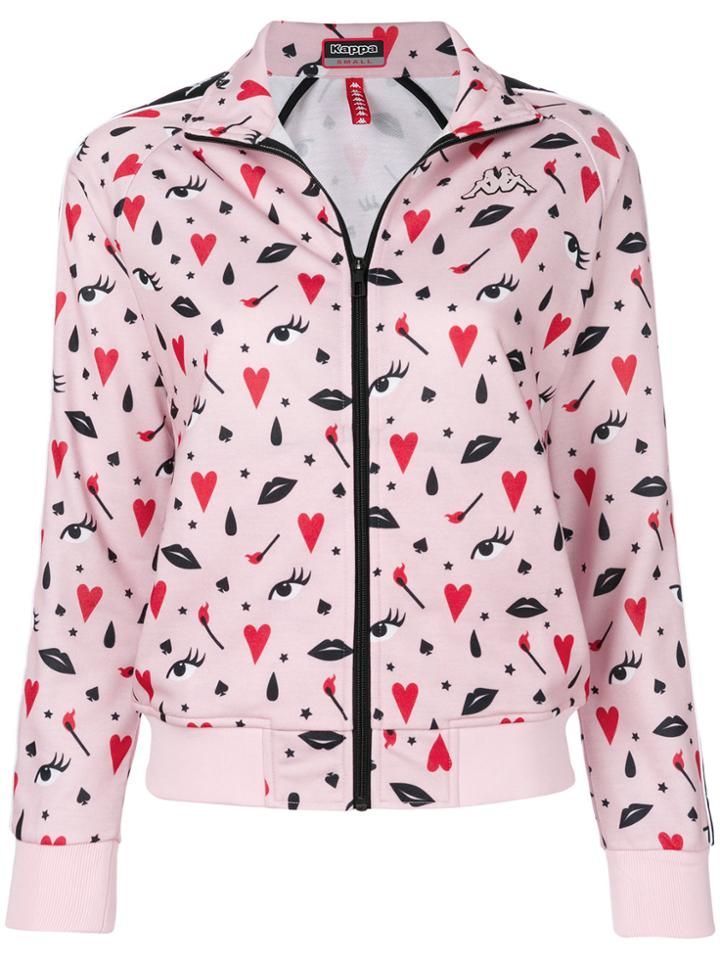 Kappa Graphic Print Zip-up - Pink & Purple
