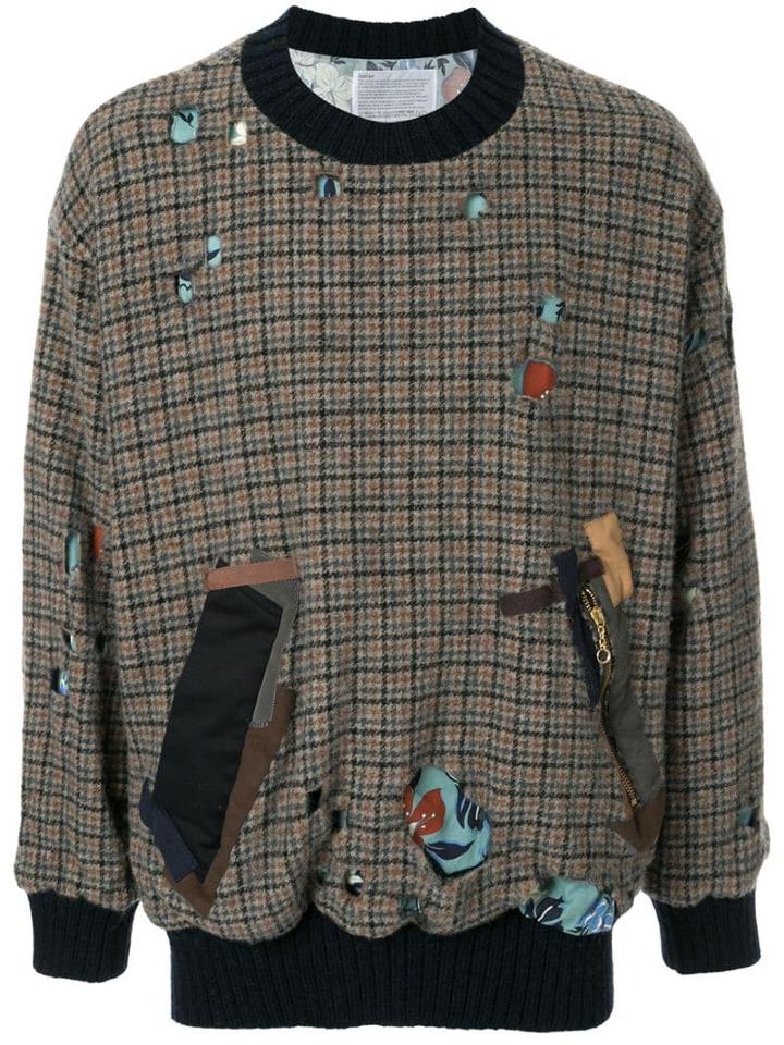 Kolor Houndstooth Pattern Jumper - Brown