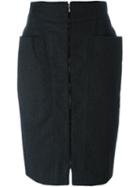Gianfranco Ferre Vintage Zipped Skirt, Women's, Size: 42, Grey
