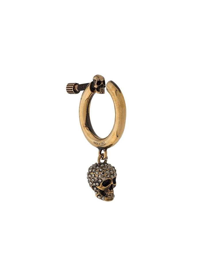 Alexander Mcqueen Skull Charm Earring - Gold