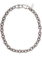 Prada Chain Necklace With Logo - Silver