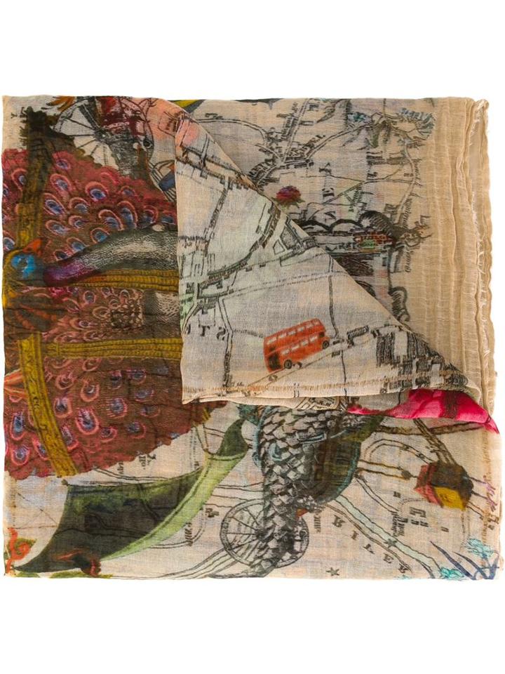 Faliero Sarti Modern London Scarf, Women's, Nude/neutrals, Silk/cotton/modal