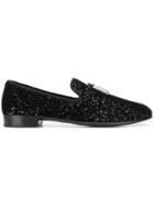 Giuseppe Zanotti Design Shark Glitter Loafers - Black