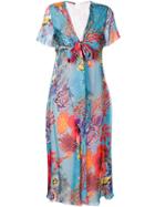 Paul Smith Floral Print Scarf Neck Dress - Multicolour