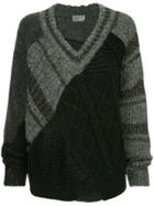 Kolor Patchwork Asymmetric Sweater - Grey